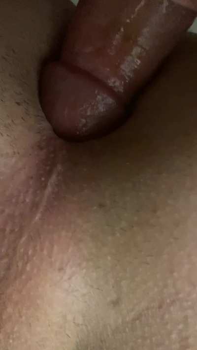 Teasing that tight hole till the bare head pops in