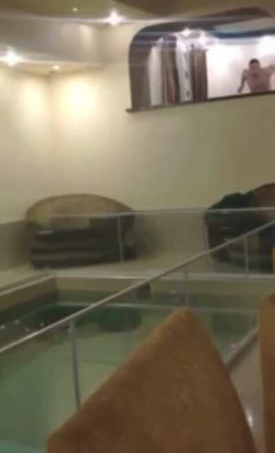 Indoor pool shenanigans