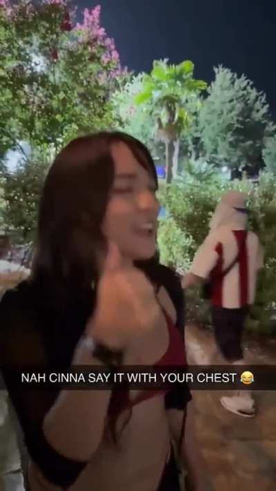 Cinna at the AMP pool party looking hot!