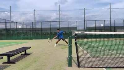 Almost awesome tennis return