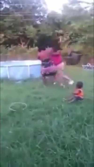 SHE KICKED THE BABY WTF 🤬