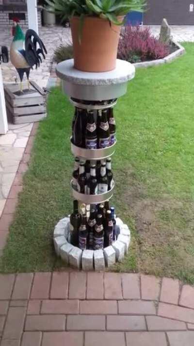 A hidden beer fridge