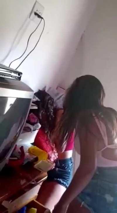 White top with the face cruncher..