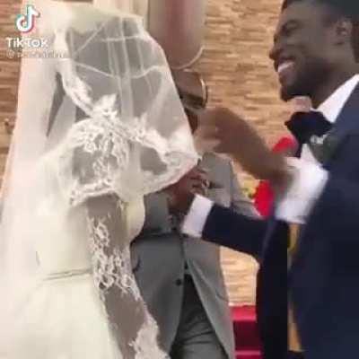 this mans reaction to seeing his wife :,)