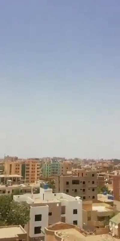 Another POV of a Sudanese MIG-29 firing at RSF position after conflict broke out in Sudan today