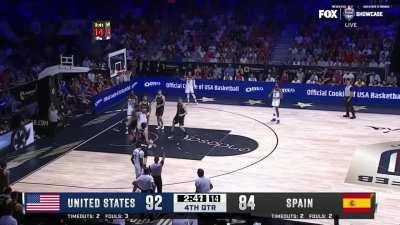 [Highlight] Anthony Edwards make it look too easy as he finishes the up-and-under through traffic (w/ replay).