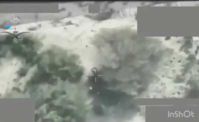 Saudi Air Force bombs Houthi position and their vehicle in Yemen