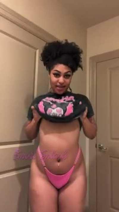 Afro puff & puffy nips.