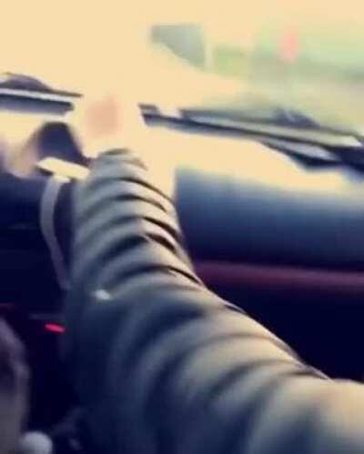 Driving and listening to tunes