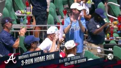 [Highlight] [Highlight] Michael Harris II sends a monster homer to right center and is now a triple away from a cycle