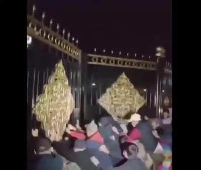 Protesters in Bishkek, Kyrgyzstan seizing parliament building after allegations of vote-rigging in Sunday's parliamentary election.