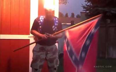 Sets his head on fire