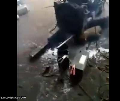 Turning a car battery into a makeshift grenade