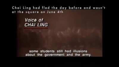 Excerpts of interviews with Tiananmen Square protest leaders Chai Ling, Hou Dejian, and Liu Xiaobo (Nobel Peace Prize laureate)