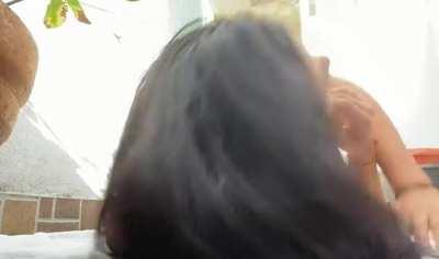 Revealing boobs outside