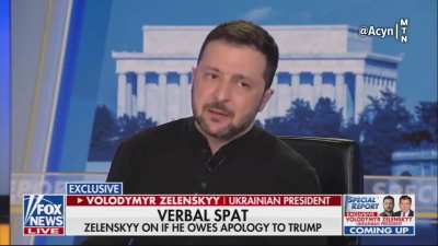 Zelensky says he does not feel the need to apologize to Donald Trump