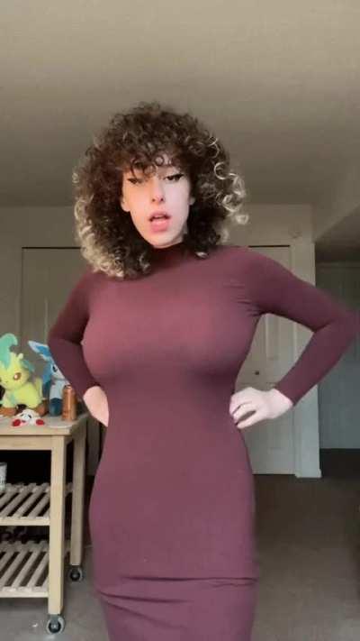 Filling out that dress nicely.