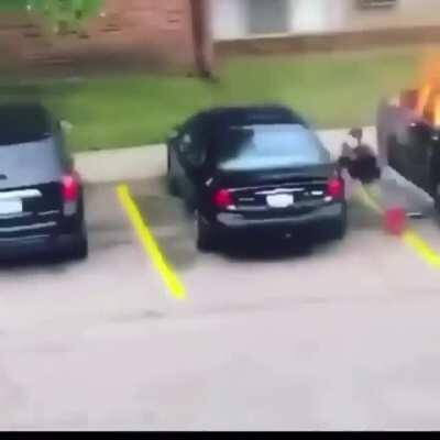 WCGW lighting someones car on fire