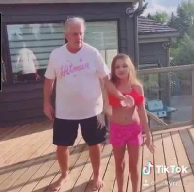 Bret Hart dancing with his granddaughter. What a legend.