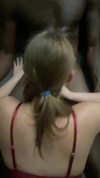 My Bull’s been giving me deepthroating lessons.  He says I’m making progress!