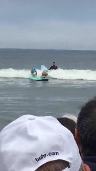 Surfer Dogs On A Collision Course