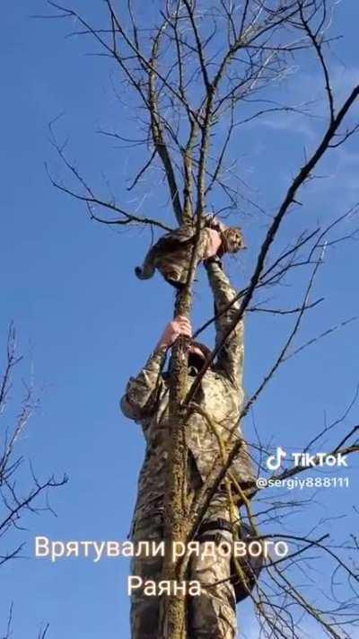 Ukraine defender saves furry private Ryan.