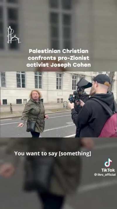 Palestinian Christian confronts pro Zionist Joseph Cohen 