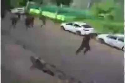 Stole a bike in front of military platoon 