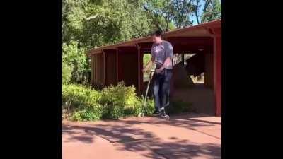 Jumping off a whole roof