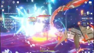 Dehya C0 Abyss Showcase w R1 signature (post HP scaling change)