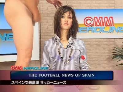 Bukkake News Reporter Maria Ozawa excuses herself after swallowing a load