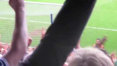 Crowd exploded after child scores