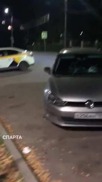 Trying to dive through the windshield