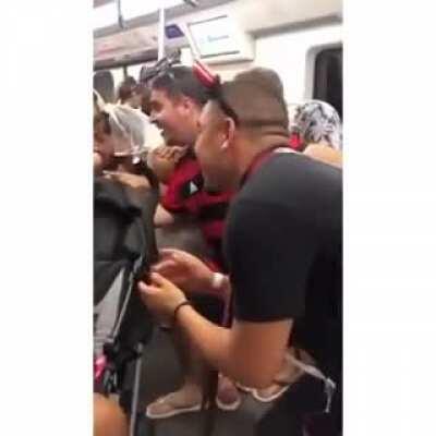 Bunch of drunk guys sing baby shark to a little girl in the subway during Carnival in Rio (before covid)