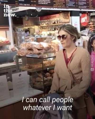 Anti-masker racist woman.