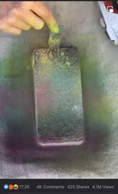 This is what I mean by exploiting the Facebook algorithm. A 17 minute video of a spray painted phone that looks like shit with over 4million views