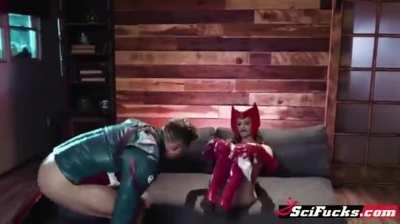 Gorgeous Scarlet Witch Cosplayer enjoys Steve’s big fat dick