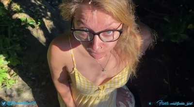 Slo-mo facial in the sun - I love to keep sucking after I’ve been covered