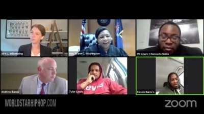 Stupidity at it finest dude with a suspended license driving while a zoom call with the judge