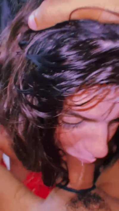 Balls Sucking While Cock Worship Leads Deepthroat Face Fuck