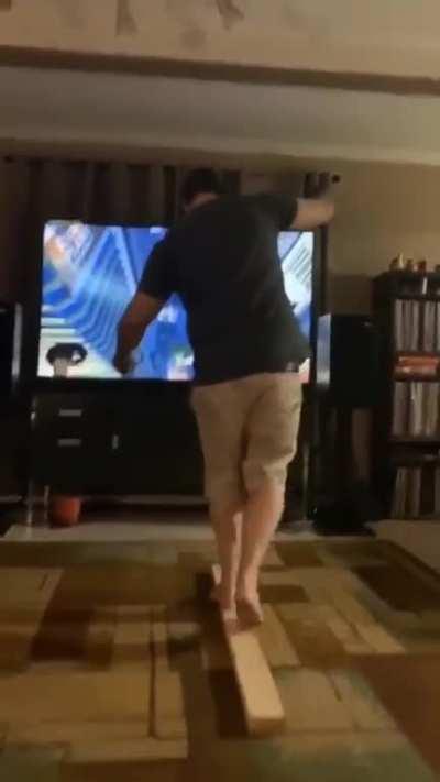 Dad playing VR ends up with costly mistake