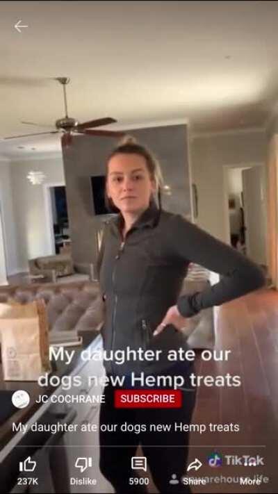 Daughter finds out she ate dog treats