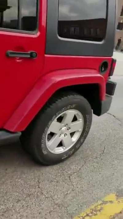 Road Ranger pulls out a gun.