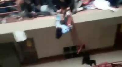 Students fall as railing collaspses. March 2nd, 2021, Bolivia.