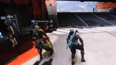 Random tower guardian was dancing alone for a solid minute, so I jumped in lol.