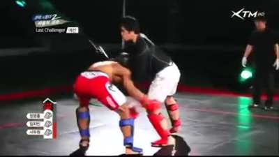 Bodybuilder VS Pro MMA fighter on Korean tv