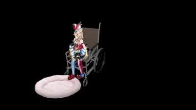 Polka falls off wheelchair