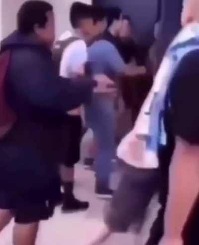 Kid wipes other kids face with his ass