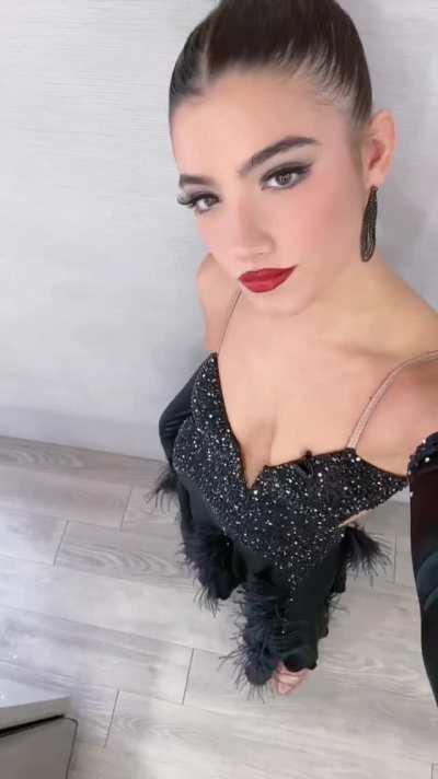 Deep cleavage for tonight's DWTS look