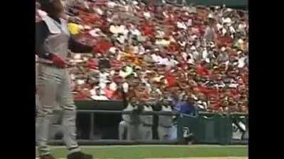 My favorite shot of all-time: Ken Griffey Jr. hits his 500th career home run on Father's Day with Sr. in the stands.